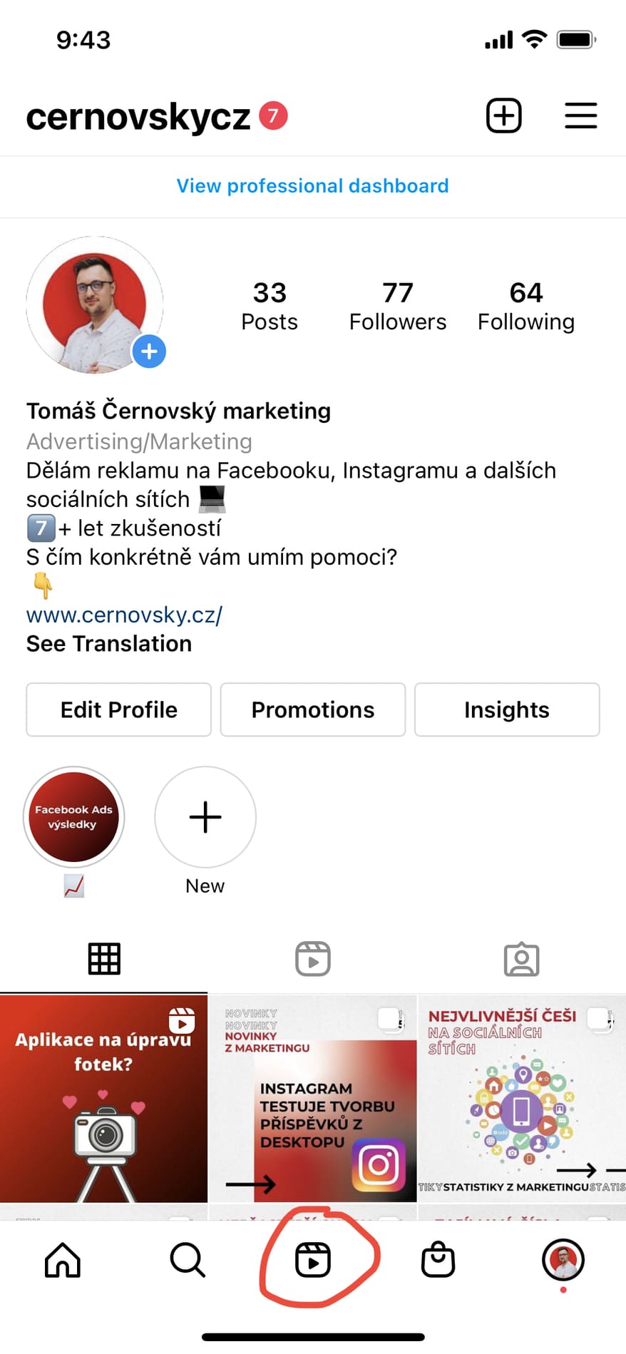 Instagram Reels získaly svou ikonku na spodku aplikace Instagram. Tuším, že zde dříve bývalo IGTV, ale tento formát už Instagram tolik netlačí jako právě zmíněné Instagram Reels.
