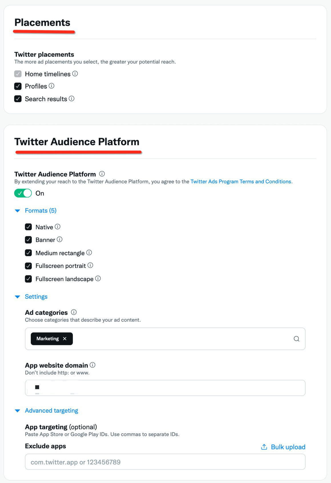 Twitter Audience Platform je zajímavé umístění reklamy, nicméně osobně ho nedoporučuji, jelikož v reportu možná bude vypadat super, doručí líbivé výsledky v rámci sekundárních metrik, ale v rámci primárních metrik např. u konverzních kampaní to žádná sláva nebude.