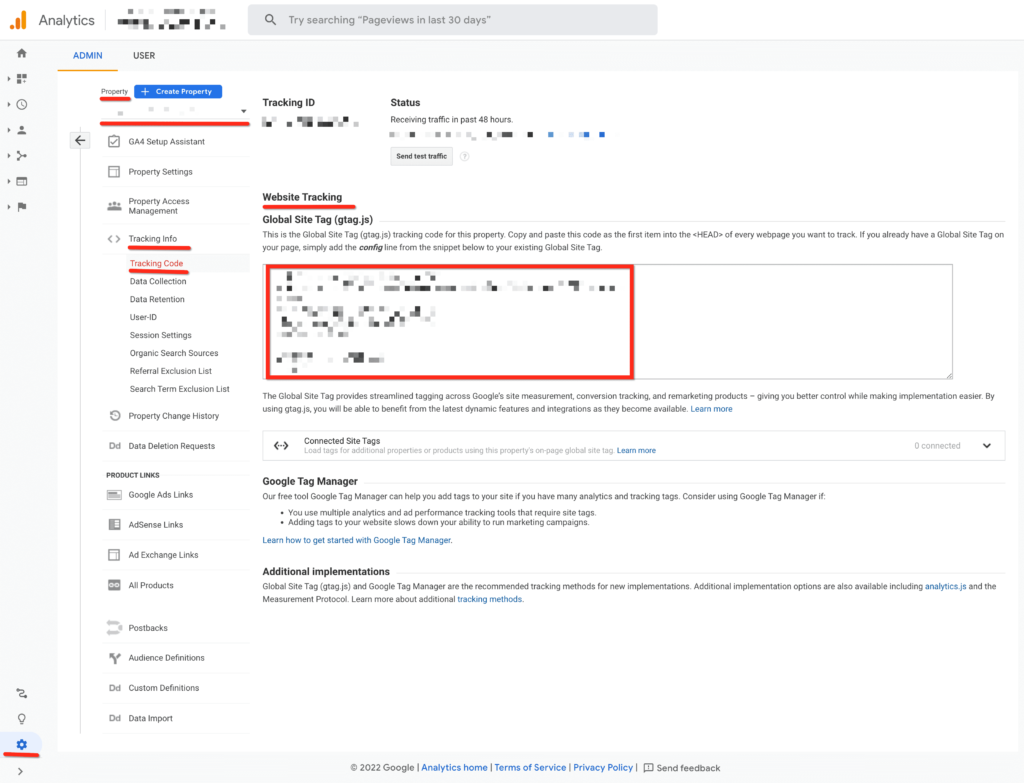 Google Analytics sledovací kód je unikátní kód, který je unikátní pro každý účet. Díky tomuto kódu budete schopni propojit vaše Google Analytics s vaší webovou stránkou.