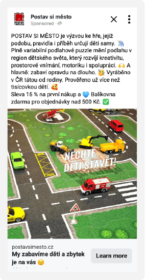 Pokud budete v rámci Facebook reklamy využívat statické bannery nebo fotky, dejte si pozor na to, abyste ukázali celý produkt. Pokud totiž ukážete až moc velký detail, je dost pravděpodobné, že potenciální zákazník nepochopí váš produkt a díky tomu nenakoupí.